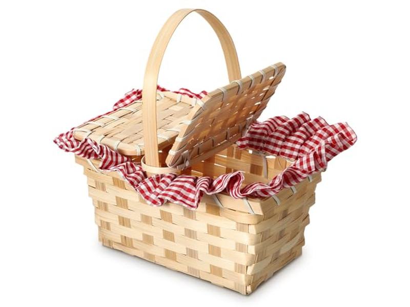 Cestino da Picnic in Vimini di Grande Successo Alto Sconto Verde per 5 Persone Boho