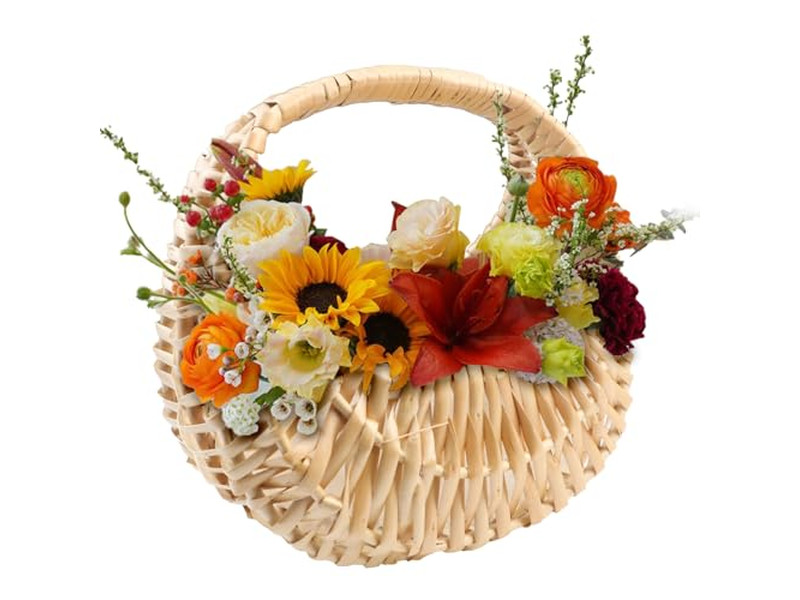 Cestino Regalo in Paglia Fornitori Picnic Verde Intrecciato a Mano Forniture per Famiglia e Bambini