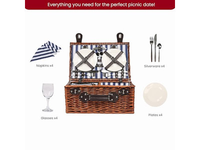 Cesto da Picnic in Cotone per Bambini Plastica Portatile Isolato Coperchio in Legno Fungo