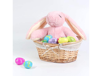 Grande Cesto da Picnic in Vimini per 2 Piccoli Cesti con Coperchi Pieghevoli Esterno