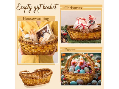 Mini Cestini da Picnic con Coperchi 30Cm Cestino in Rattan Pieghevole per Esterni