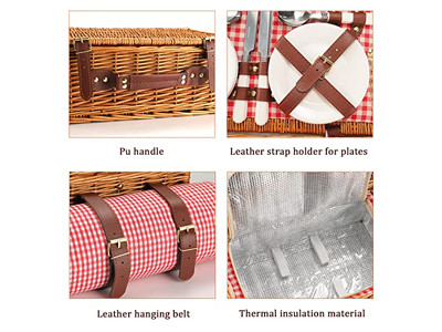 Cestino da Picnic Circolare Cestini Individuali Un Pezzo Negozi con Vuoti Colorati