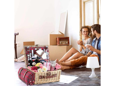 Cestino da picnic di design con imballaggio in plastica per 2 persone, escursionismo, acciaio inossidabile