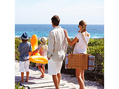 Cesto da Picnic per 2 Campeggio Cesti Vietnam Portatile Ghiaccio Vimini Picnic Caffè