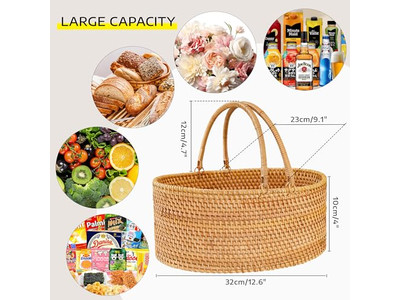 Cesto di Conservazione per Snack e Frutta da Picnic Mini Intrecciato Regali per Agricoltori in Canna