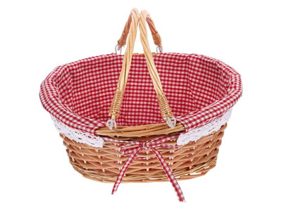 Cestino da Picnic in Plastica per Esterni per 6 Persone Rattan Bianco 1 Pezzo Grande Frigorifero
