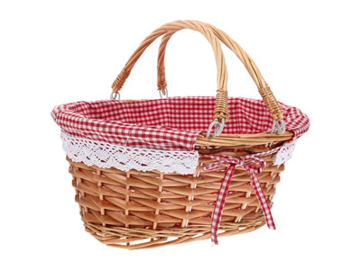 Cestino da Picnic in Plastica per Esterni per 6 Persone Rattan Bianco 1 Pezzo Grande Frigorifero
