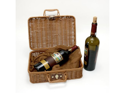 Cestino da picnic in vimini viola per una persona, coperta portatile in bambù vuota moderna