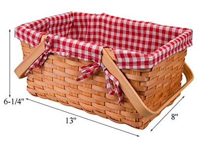 Cestino da picnic in rattan colore naturale con set refrigerante per bottiglia rettangolare in vimini