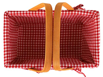 Cestino da picnic in rattan colore naturale con set refrigerante per bottiglia rettangolare in vimini