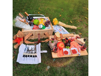 Cestino da picnic in legno vintage a forma di cuore fatto a mano, grande capacità morbida